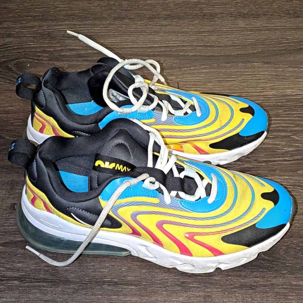Nike Air Max 270 React Men's Low Top Lace Up "Laser Blue" Shoes/ Size: US 7Y